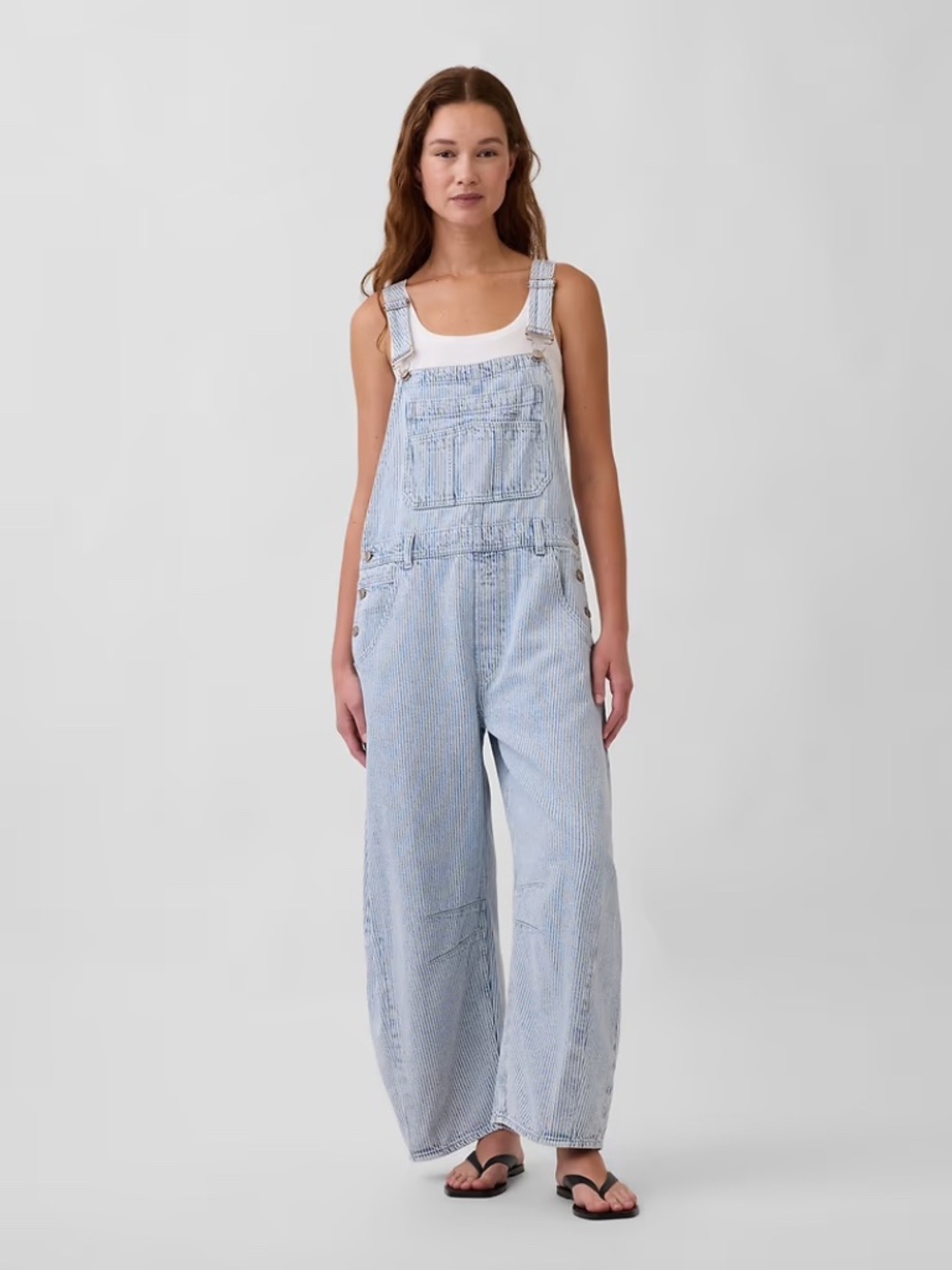 Gap Women's Overalls- Railroad Stripped-SZ L